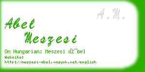 abel meszesi business card